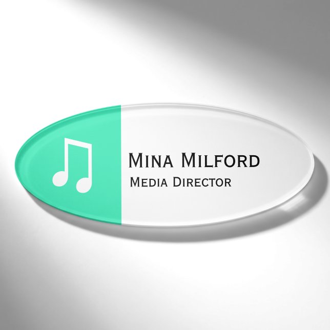 Einfach Symbole - MUSIKNOTE + Ihr Text u. Ideen Namenschild (Vorderseite)