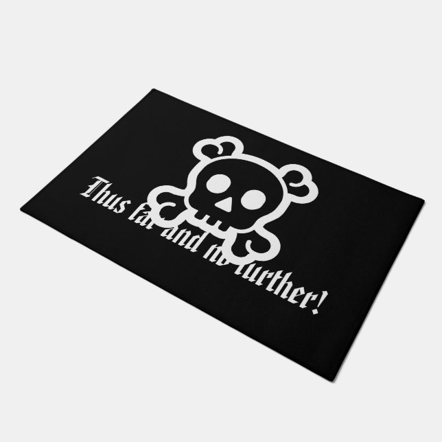 Einfach Symbole - SKULL & BONES + Ihre Ideen Fußmatte (Schrägansicht)
