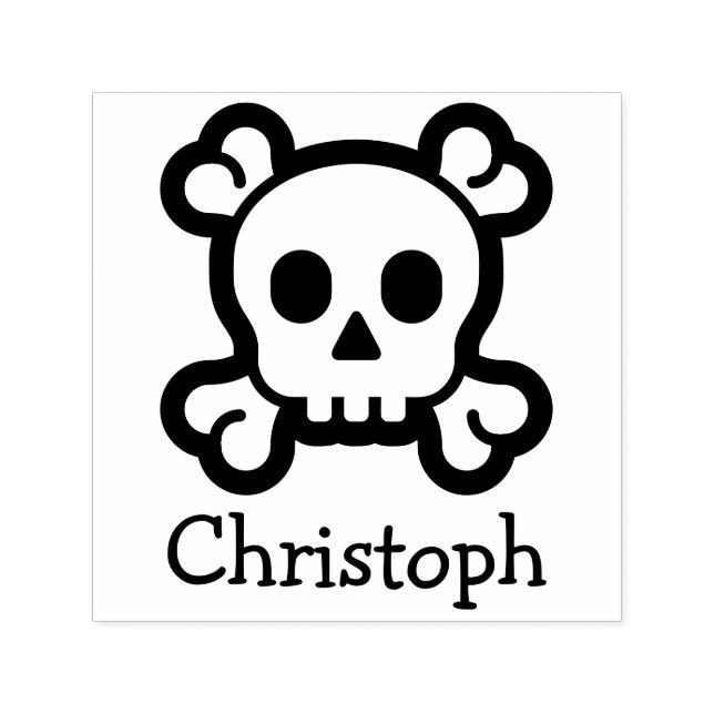 Einfach Symbole / Symbole - SKULL & BONES + Name Permastempel (Design)