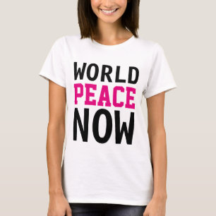 Einfach Textdesign "WELTFRIEDEN JETZT" T-Shirt