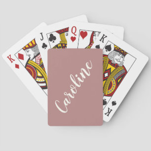 Einfach trendy schicke Rose Kalligrafie personalis Spielkarten