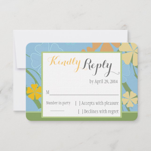 Einfach tropische Hochzeitskarte RSVP Karte (Vorderseite)