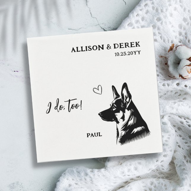 Einfach tue ich zu Hund deutsche Schäferhochzeit Serviette (Von Creator hochgeladen)