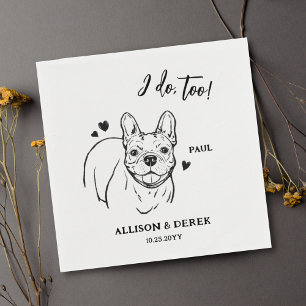 Einfach tue ich zu tun Französisch Bulldog Zeichne Serviette