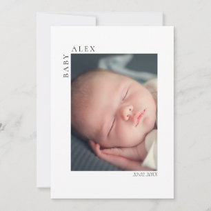 Einfach und Chic Baby-Foto Name und Geburtsdatum Ankündigung
