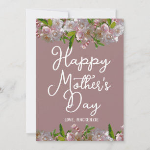 Einfach und Chic Rosa Blumen-Geschenk zum Mutter Feiertagskarte
