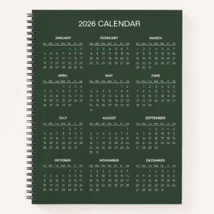 Einfach und Elegant 2026 Kalender Notizbuch