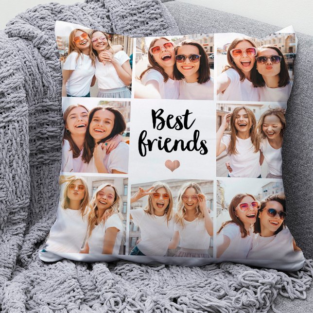 Einfach und elegant | Best Friends Heart Foto Coll Kissen (Von Creator hochgeladen)