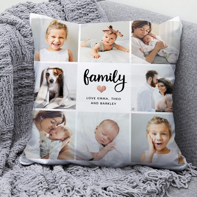 Einfach und elegant | Collage Family Heart Kissen (A sweet and simply photo pillow for your family)