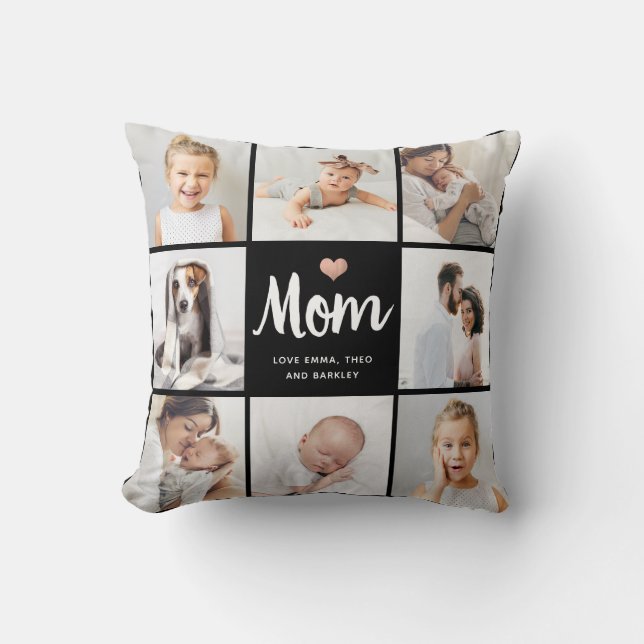 Einfach und elegant | Foto Collage für Mama mit He Kissen (Vorderseite)