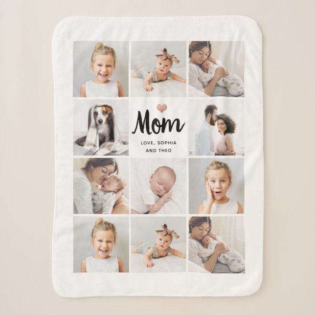 Einfach und elegant | Foto Collage für Mama mit He Sherpadecke (Vorderseite)