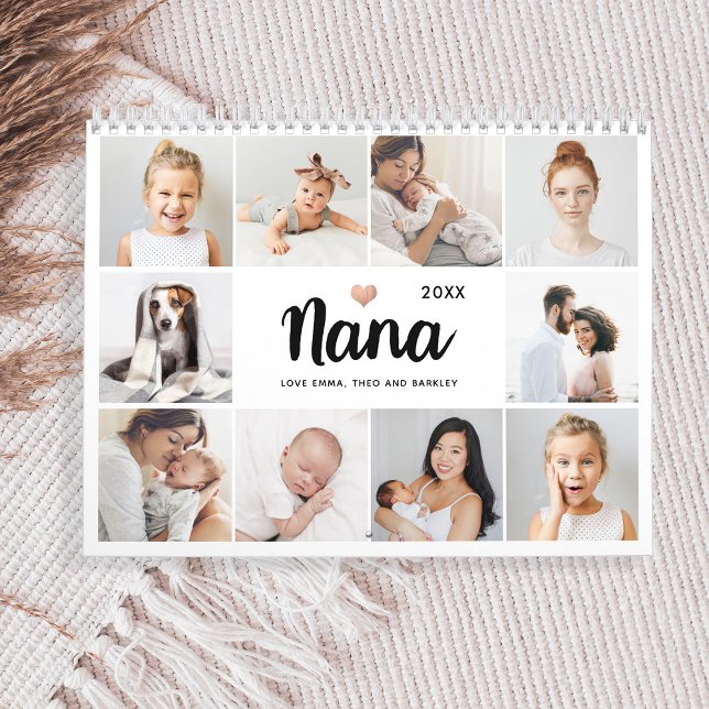 Einfach und elegant | Heart Foto Collage für Nana Kalender (A sweet and simple photo collage calendar for nana)