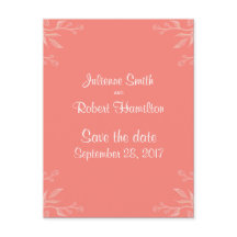Einfach und elegant Korallenrosa Save the Date