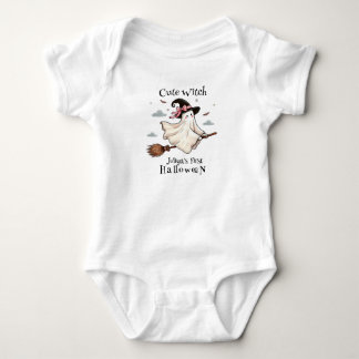 Einfach und elegant Niedlich Hexe erstes Halloween Baby Strampler