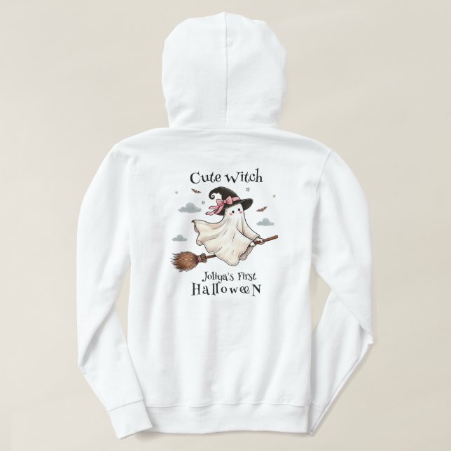 Einfach und elegant Niedlich Hexe erstes Halloween Hoodie (Design Rückseite)