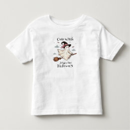 Einfach und elegant Niedlich Hexe erstes Halloween Kleinkind T-shirt