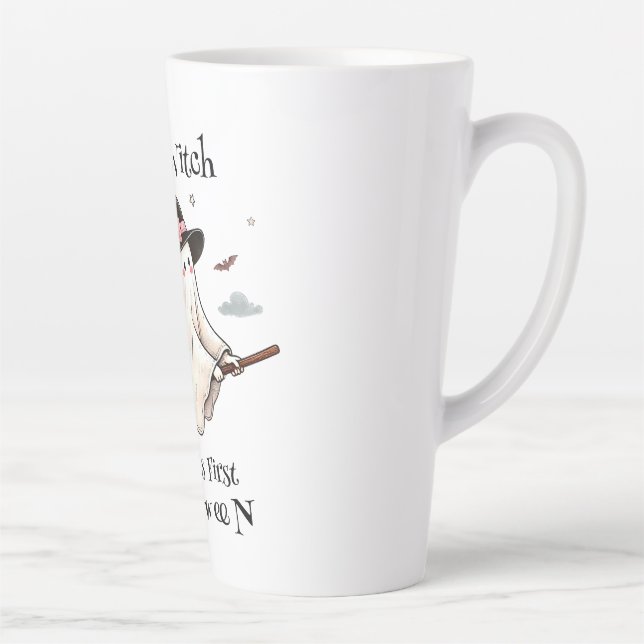 Einfach und elegant Niedlich Hexe erstes Halloween Milchtasse (Rechts)