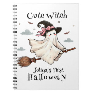 Einfach und elegant Niedlich Hexe erstes Halloween Notizblock