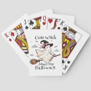 Einfach und elegant Niedlich Hexe erstes Halloween Spielkarten