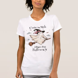 Einfach und elegant Niedlich Hexe erstes Halloween T-Shirt