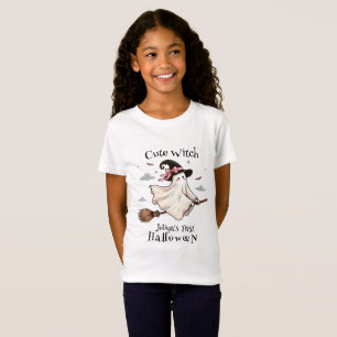 Einfach und elegant Niedlich Hexe erstes Halloween T-Shirt