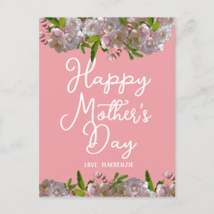 Einfach und elegant   Pink Floral Mutter Days Gesc Feiertagspostkarte