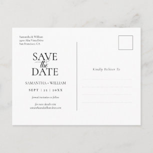 Einfach und elegant Save the Date Postkarte