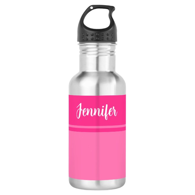 Einfach und Hübscher, Hot-Pink-Strip-Individuelle  Edelstahlflasche (Vorderseite)