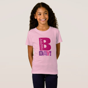 Einfach und lustig Pink Happy Bday Girl Tshirt