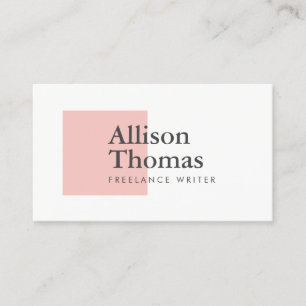 Einfach und minimalistisch Pink Square Modern Visitenkarte