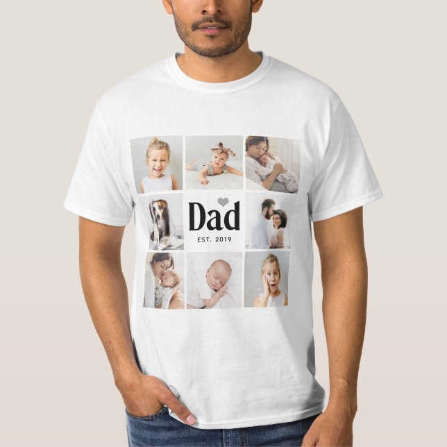 Einfach und modern | FotoCollage für Vater T-Shirt (Vorderseite)