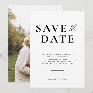 Einfach und modern Save the Date mit Foto Einladung