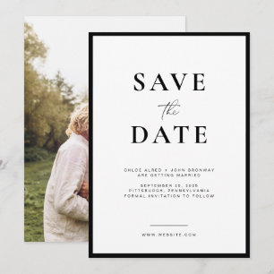 Einfach und modern Save the Date mit Foto Einladung