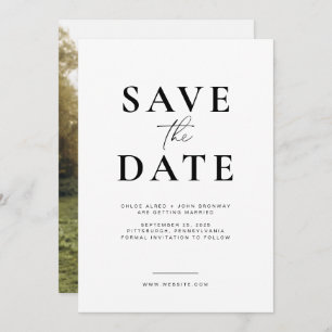 Einfach und modern Save the Date mit Foto Einladung