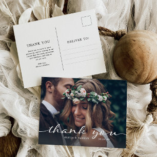 Einfach und stilvoll Moderne Foto-Hochzeit Postkarte