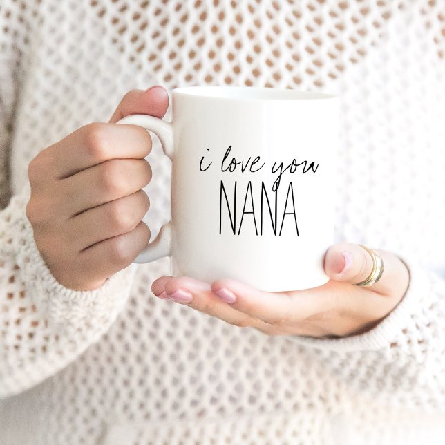 Einfach und süß Personalisiert I Liebe You Nana Kaffeetasse (Von Creator hochgeladen)