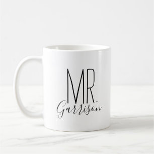 Einfach und süß personalisierter Herr Monogramm Kaffeetasse
