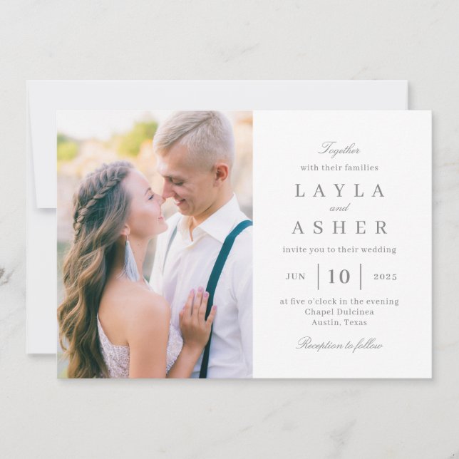 Einfach United Foto Wedding Invitation SUN Einladung (Vorderseite)