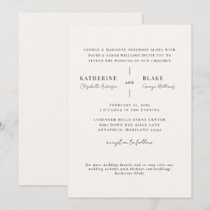 Einfach "Us Light Champagne" Moderne Website Hochz Einladung