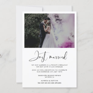 Einfach verheiratet Elegante und moderne Fotokarte Einladung