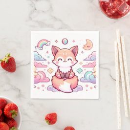 Einfach verzauberte Fox-Babydusche Serviette