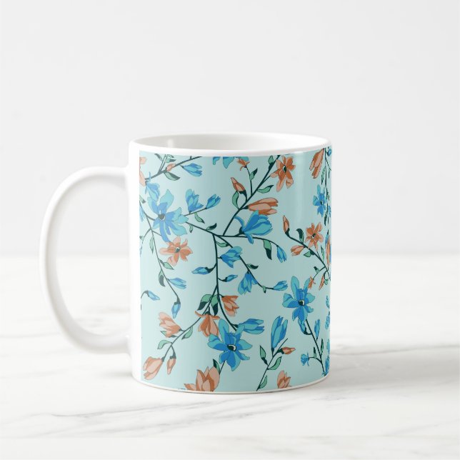Einfach Vintag: Blumenmuster Kaffeetasse (Links)