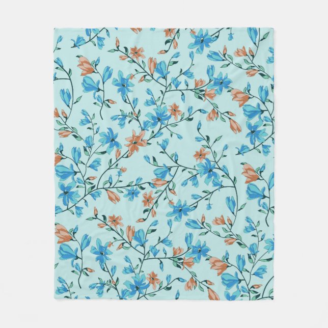 Einfach Vintage: Florales Stoffmuster Fleecedecke (Vorderseite)
