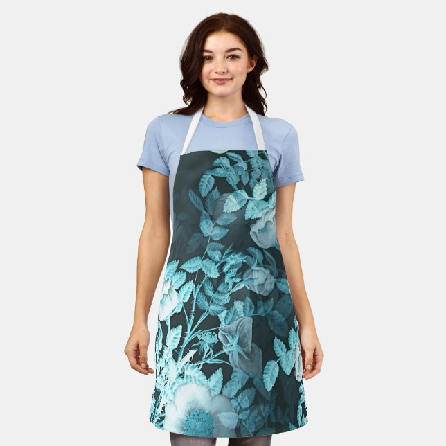 Einfach Vintages Viktorianisches Weiß-Blumendesign Schürze (Getragen)