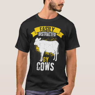 Einfach von Kühen abgelenkter Bauer Landwirtschaft T-Shirt