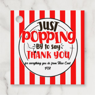 einfach vorbei sagen Dank Popcorn Freiwilligen Geschenkanhänger