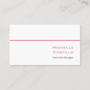Einfach Weiblich Minimalistisch Rosa Weiß Visitenkarte