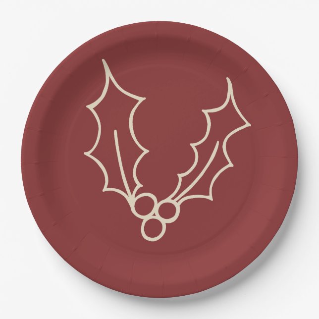 Einfach Weihnachtskollektion - Holly Pappteller (Vorderseite)