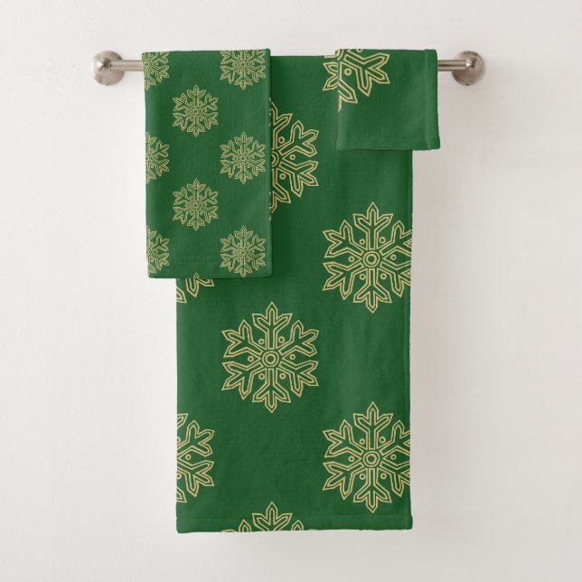 Einfach Weihnachtskollektion - Schneeflocke Badhandtuch Set (Insitu)