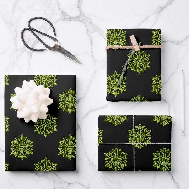 Einfach Weihnachtskollektion - Schneeflocke Geschenkpapier Set (Vorderseite)